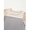 imageblibean Tween Girls Summer Short Sleeve Shirts Kid Color Block Tops Size 615 YearsBeige
