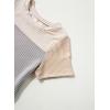 imageblibean Tween Girls Summer Short Sleeve Shirts Kid Color Block Tops Size 615 YearsBeige
