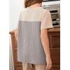 imageblibean Tween Girls Summer Short Sleeve Shirts Kid Color Block Tops Size 615 YearsBeige