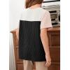 imageblibean Tween Girls Summer Short Sleeve Shirts Kid Color Block Tops Size 615 YearsBlack