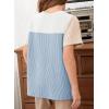 imageblibean Tween Girls Summer Short Sleeve Shirts Kid Color Block Tops Size 615 YearsBlue