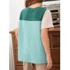 imageblibean Tween Girls Summer Short Sleeve Shirts Kid Color Block Tops Size 615 YearsGreen