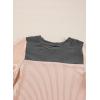 imageblibean Tween Girls Summer Short Sleeve Shirts Kid Color Block Tops Size 615 YearsGrey