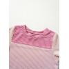 imageblibean Tween Girls Summer Short Sleeve Shirts Kid Color Block Tops Size 615 YearsPink