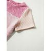 imageblibean Tween Girls Summer Short Sleeve Shirts Kid Color Block Tops Size 615 YearsPink