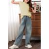 imageblibean Tween Girls Summer Short Sleeve Textured Tops Shirts Size 615 YearsBeige