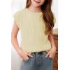 imageblibean Tween Girls Summer Short Sleeve Textured Tops Shirts Size 615 YearsBeige