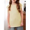 imageblibean Tween Girls Summer Short Sleeve Textured Tops Shirts Size 615 YearsBeige