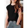 imageblibean Tween Girls Summer Short Sleeve Textured Tops Shirts Size 615 YearsBlack