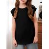 imageblibean Tween Girls Summer Short Sleeve Textured Tops Shirts Size 615 YearsBlack