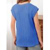 imageblibean Tween Girls Summer Short Sleeve Textured Tops Shirts Size 615 YearsBlue