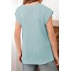 imageblibean Tween Girls Summer Short Sleeve Textured Tops Shirts Size 615 YearsLight Blue