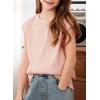imageblibean Tween Girls Summer Short Sleeve Textured Tops Shirts Size 615 YearsPink