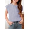 imageblibean Tween Girls Summer Short Sleeve Textured Tops Shirts Size 615 YearsPurple