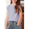 imageblibean Tween Girls Summer Short Sleeve Textured Tops Shirts Size 615 YearsPurple
