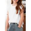 imageblibean Tween Girls Summer Short Sleeve Textured Tops Shirts Size 615 YearsWhite