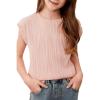 imageblibean Tween Girls Summer Short Sleeve Textured Tops Shirts Size 615 YearsPink