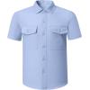 imageblibean Boys ButtonDown Shirts Semi Formal Uniform Tops 615 YearsA Blue