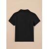 imageblibean Boys ButtonDown Uniform Shirts Semi Formal Dress Tops with Chest PocketsA Black