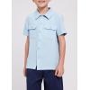 imageblibean Boys ButtonDown Uniform Shirts Semi Formal Dress Tops with Chest PocketsA Blue