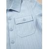 imageblibean Boys ButtonDown Uniform Shirts Semi Formal Dress Tops with Chest PocketsA Blue