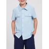 imageblibean Boys ButtonDown Uniform Shirts Semi Formal Dress Tops with Chest PocketsA Blue