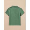 imageblibean Boys ButtonDown Uniform Shirts Semi Formal Dress Tops with Chest PocketsA Green