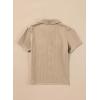 imageblibean Boys ButtonDown Uniform Shirts Semi Formal Dress Tops with Chest PocketsA Khaki