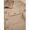 imageblibean Boys ButtonDown Uniform Shirts Semi Formal Dress Tops with Chest PocketsA Khaki