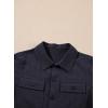 imageblibean Boys ButtonDown Uniform Shirts Semi Formal Dress Tops with Chest PocketsA Navy