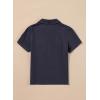 imageblibean Boys ButtonDown Uniform Shirts Semi Formal Dress Tops with Chest PocketsA Navy