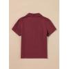imageblibean Boys ButtonDown Uniform Shirts Semi Formal Dress Tops with Chest PocketsA Red