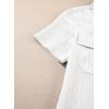 imageblibean Boys ButtonDown Uniform Shirts Semi Formal Dress Tops with Chest PocketsA White