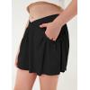 imageblibean Girls Athletic UPF50 Shorts Flowy Criss Cross Waist Shorts 615YA Black