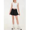 imageblibean Girls Athletic UPF50 Shorts Flowy Criss Cross Waist Shorts 615YA Black