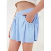 imageblibean Girls Athletic UPF50 Shorts Flowy Criss Cross Waist Shorts 615YA Blue