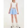 imageblibean Girls Athletic UPF50 Shorts Flowy Criss Cross Waist Shorts 615YA Blue
