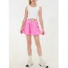 imageblibean Girls Athletic UPF50 Shorts Flowy Criss Cross Waist Shorts 615YA Pink