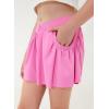 imageblibean Girls Athletic UPF50 Shorts Flowy Criss Cross Waist Shorts 615YA Pink
