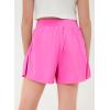 imageblibean Girls Athletic UPF50 Shorts Flowy Criss Cross Waist Shorts 615YB Hot Pink