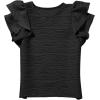 imageblibean Girls Ruffled Short Sleeve Textured Tops Shirts Size 615 YearsBlack