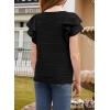 imageblibean Girls Ruffled Short Sleeve Textured Tops Shirts Size 615 YearsBlack