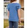 imageblibean Girls Ruffled Short Sleeve Textured Tops Shirts Size 615 YearsDark Blue