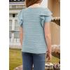 imageblibean Girls Ruffled Short Sleeve Textured Tops Shirts Size 615 YearsLight Blue