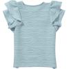 imageblibean Girls Ruffled Short Sleeve Textured Tops Shirts Size 615 YearsLight Blue