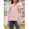 imageblibean Girls Ruffled Short Sleeve Textured Tops Shirts Size 615 YearsPink