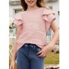 imageblibean Girls Ruffled Short Sleeve Textured Tops Shirts Size 615 YearsPink