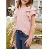 imageblibean Girls Ruffled Short Sleeve Textured Tops Shirts Size 615 YearsPink