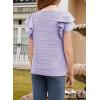 imageblibean Girls Ruffled Short Sleeve Textured Tops Shirts Size 615 YearsPurple