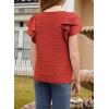 imageblibean Girls Ruffled Short Sleeve Textured Tops Shirts Size 615 YearsRed